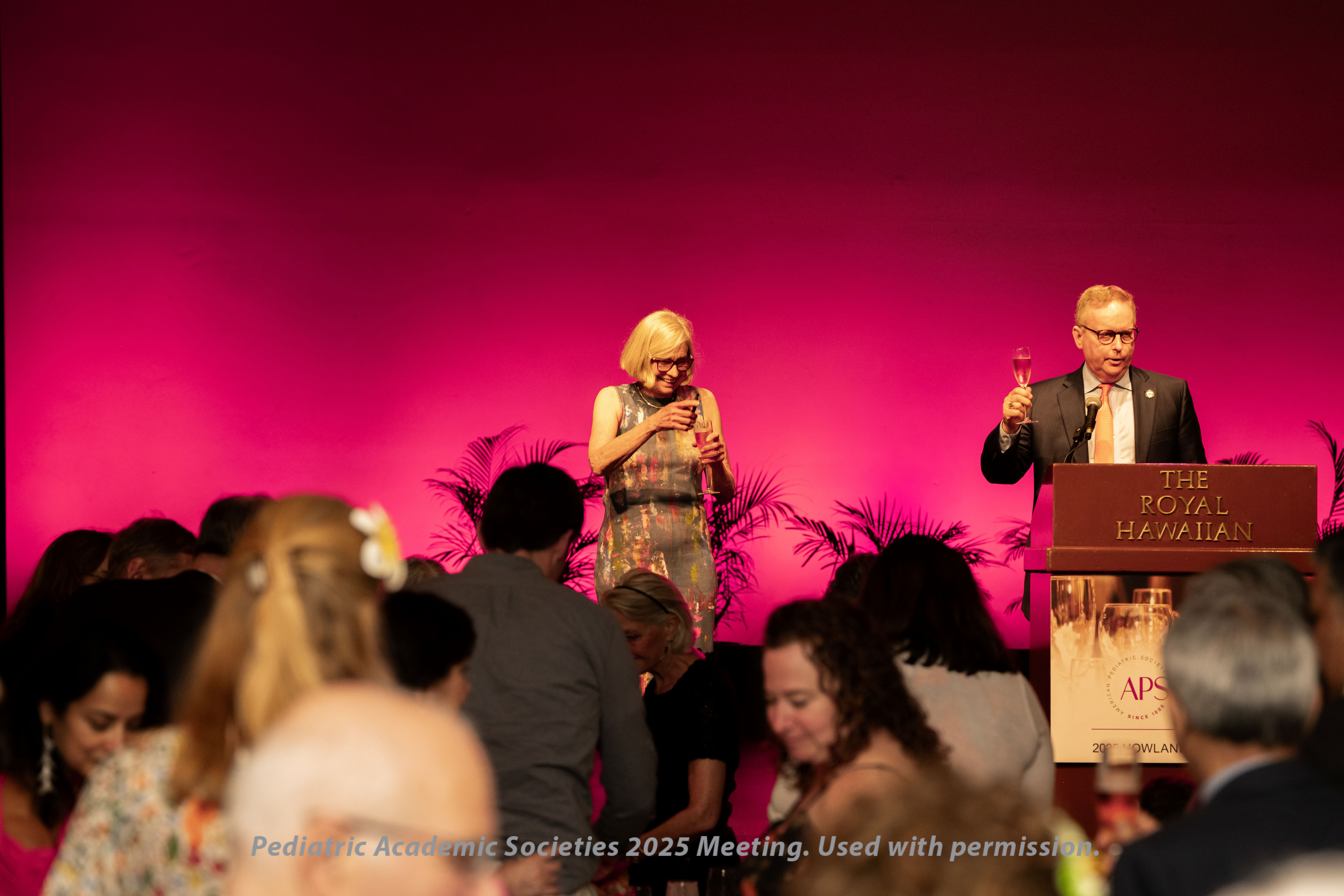Dr. Bonnie Ramsey on stage at the APS Howland Gala. 